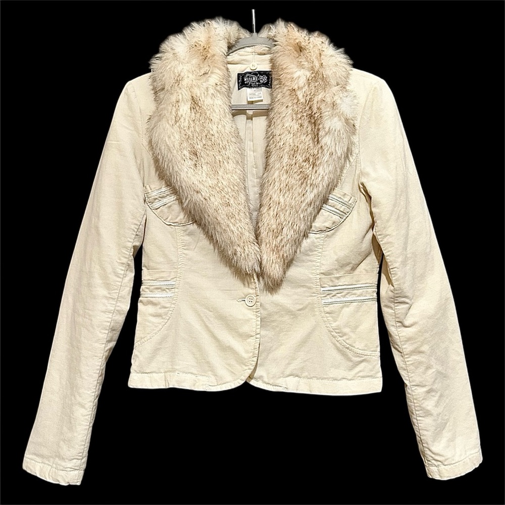 Miss Me vintage Y2K corduroy faux fur jacket blazer medium